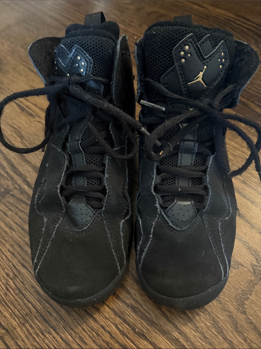 Jordan Kids' Black High-Top Sneakers with Gold Jumpman